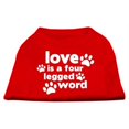 thumbnail image 1 of Love Is A Four Leg Word Screen Print Shirt Red Sm (10), 1 of 2