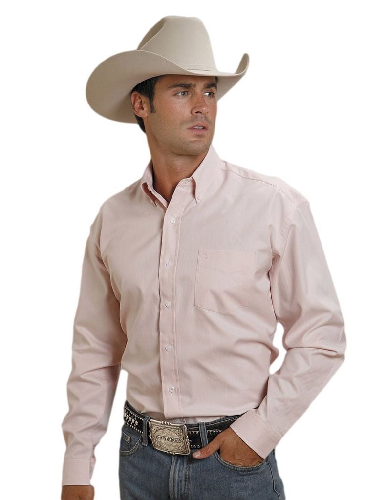 Western Shirt Mens L/S Solid Button 