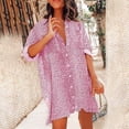 thumbnail image 1 of Fankiway Mode Femmes Été Impression Causale Bouton de Poche Revers à Manches Longues Robe Plus Robes de Taille pour les Femmes Courbes Robes de Printemps pour les Femmes 8518, 1 of 6