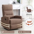 thumbnail image 2 of Leumius Recliner Chair,360° Swivel Rocking Recliner Chairs,Manual Glider Rocking Chair for Small Space,Nursery,Home Theater,Brown, 2 of 9
