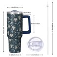 thumbnail image 2 of OBREWU Pioneer Flower Tumbler with Handle and Lid,40oz Pioneer Flower Double Wall Vacuum Insulated Tumbler,Pioneer Flower Cups Gift for Women and Men, 2 of 7