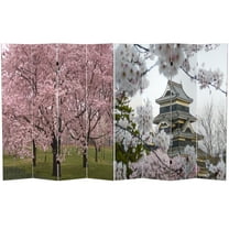 Oriental Furniture 6 ft. Tall Cherry Blossoms Room Divider - 4 Panel