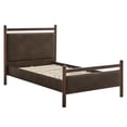 thumbnail image 6 of Ginny Twin Size Vegan Leather Platform Bed Frame in Wenge Mushroom, 6 of 10
