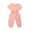 Pink, variant on Gureui Infant Newborn Baby Boys Girls Casual One Piece Romper Solid Color Round Neck Short Sleeve Elastic Waist Tie Loose Long Pants Jumpsuit