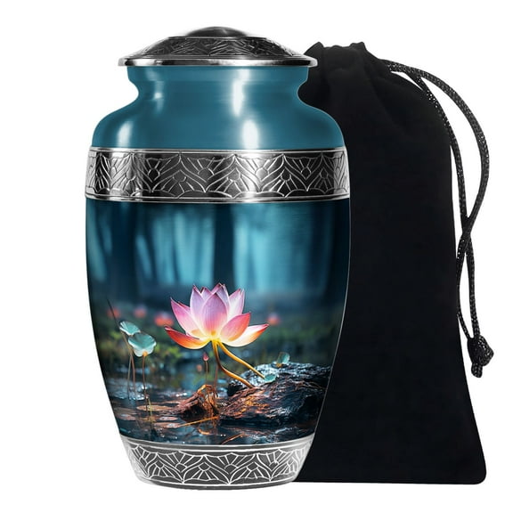 KARYLIZ Lily Flower Burial Urns For Human Ashes Adult Male Large Urn For Female 10 Inch