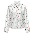 thumbnail image 5 of Jackets for Women Winter Coat Jackets Flannel Stand Collar Jacket(Christmas Dot,Size:S-4XL), 5 of 7