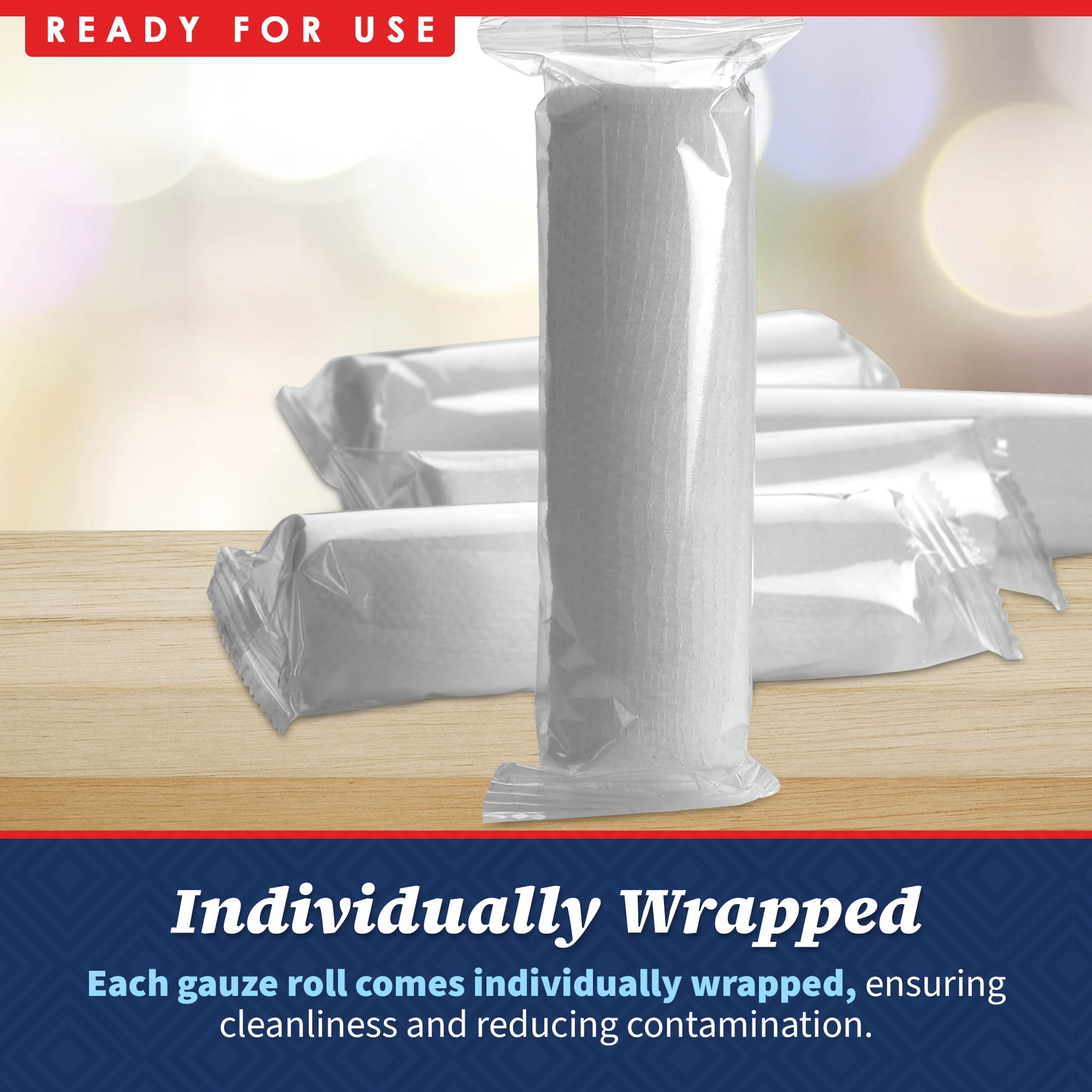 MEDca Bandage Rolls 48 Count, 4" x 4.1 Yds Medical Grade Gauze