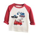 thumbnail image 4 of Ruyang Boys Girls Cotton Long Sleeve Shirts Cartoon Print Color Block Casual Tops Kids Classic Crewneck Tees Fall Winter Outfits, 4 of 4