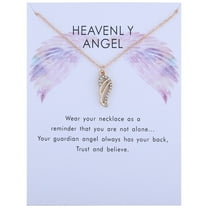 Guodhu Angel Wings Pendant Necklace for Women Zircon Wing Hollow Zircon Clavicle Chain Card Necklace