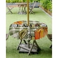 thumbnail image 4 of Outdoor Tablecloth with Umbrella Hole and Zipper 60R Fall Thanksgiving Pumpkin Maple Leave Green Buffalo Plaid Table Cover for Round Tables Waterproof Tabletop Collection for Patio Garden Picnic, 4 of 6