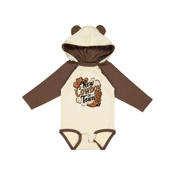 Inktastic I'm a New Cowboy in Town Boys or Girls Long Sleeve Baby Bodysuit