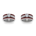 thumbnail image 1 of (2-Pack) 2025 Ring Heart Grain Titanium Open Ring Three Layer Set Midi Rings Wood Couple Ring Steel Little Rings Adjustable Rings Cute Rings, 1 of 4