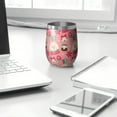 thumbnail image 3 of Christmas 12oz Stainless Steel Insulated Wine Tumbler with Lid and Straw – Double Wall Vacuum Mug for Hot & Cold Drinks, 304 Steel Interior, Sweat-Free Design, 3 of 5