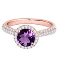 thumbnail image 3 of Aonejewelry 1.20 Ct. Ttw Diamond and Round Shaped Amethyst Ring in 10K Rose Gold, 3 of 4
