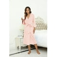 thumbnail image 4 of HEARTNICE Womens Robe, Lightweight 3/4 Sleeve Knit Spa Bathrobe Soft Kimono Long Loungewear,(Pink 2XL), 4 of 6