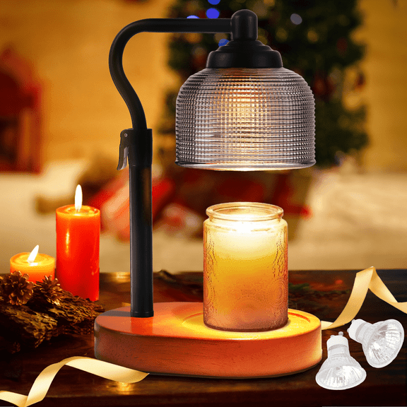 Inadays Candle Warmer Lamp with Timer Dimmer Adjustable Height 2 Bulbs Included Home Decor House Warming Gifts Birthday Gifts for Women Mom Friend Sister, Black