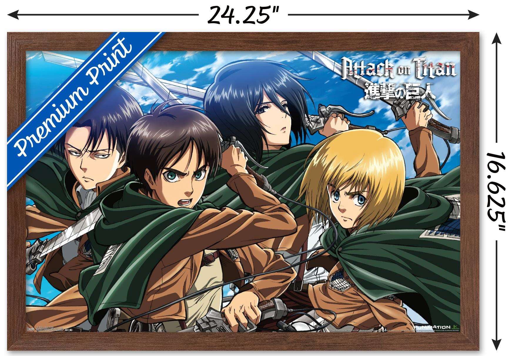 Attack on Titan - Swords Wall Poster, 14.725" x 22.375", Framed