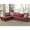 Left Red, variant on L Shaped Sectional Couches, Modular Leather Corner Sofa with Cup Holder Lounge Sofa with Right Chaise for Living Room, Red