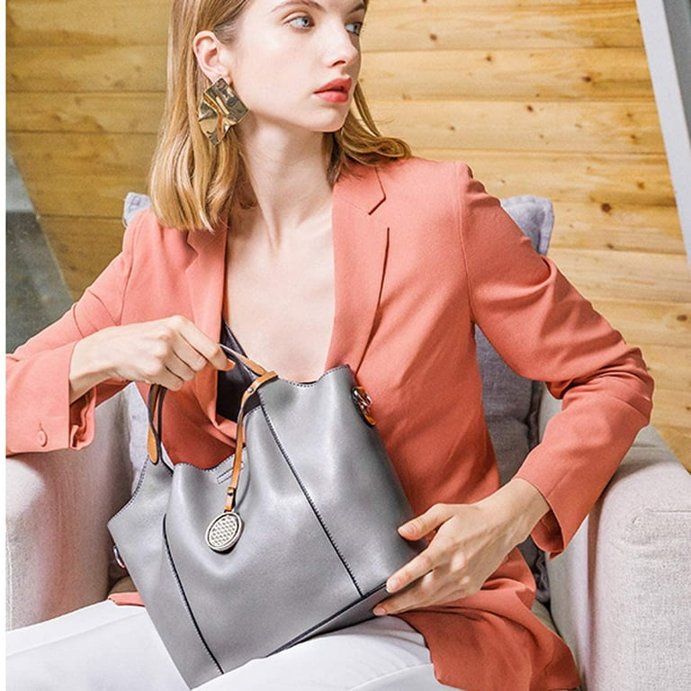 Heshe Leather Handbags for Women Shoulder Bags Top Handle Tote