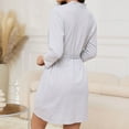 thumbnail image 6 of AMITOFO Robes for Women, Lightweight Soft Knitted Short Summer Womens Robes with Pockets for Ladies - Comfortable and Breathable, Gray S-2XL, 6 of 11