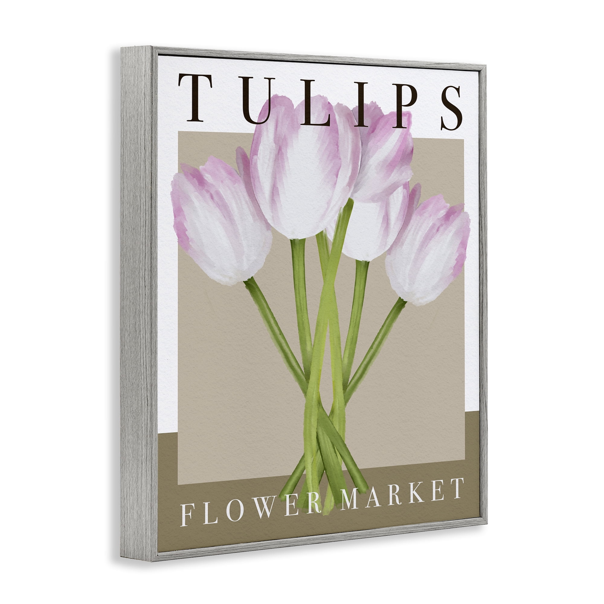 Stupell Industries Tulips Flower Market Gray Framed Giclee Art, design by Jennifer Stith