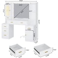 thumbnail image 3 of Aunfebrco Makeup Vanity Desk with Mirror and Lights, Vanity Desk Table Dressing Table with 7 Drawers & Charging Station & RGB Glass Cabinet for Bedroom, White, 3 of 10