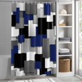 thumbnail image 6 of Navy Blue Black Geometric Shower Curtain Set, Waterproof Shower Curtains for Bathroom, Modern Abstract Art Block Washable Fabric Cloth Bath Curtain for Bathtub Decoration with Hooks 48x72 Inches, 6 of 9