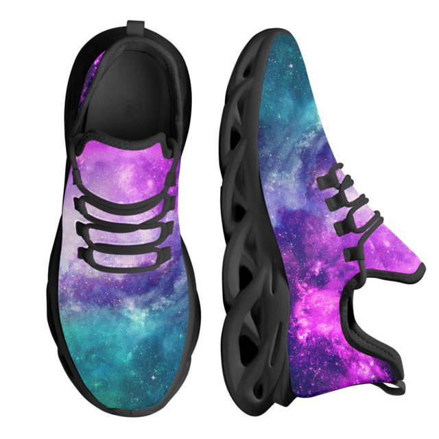 Zapatos antideslizantes de punto con diseño de universo estrellado de Blue Dream, zapatos de malla transpirables de alta calidad y a la moda.