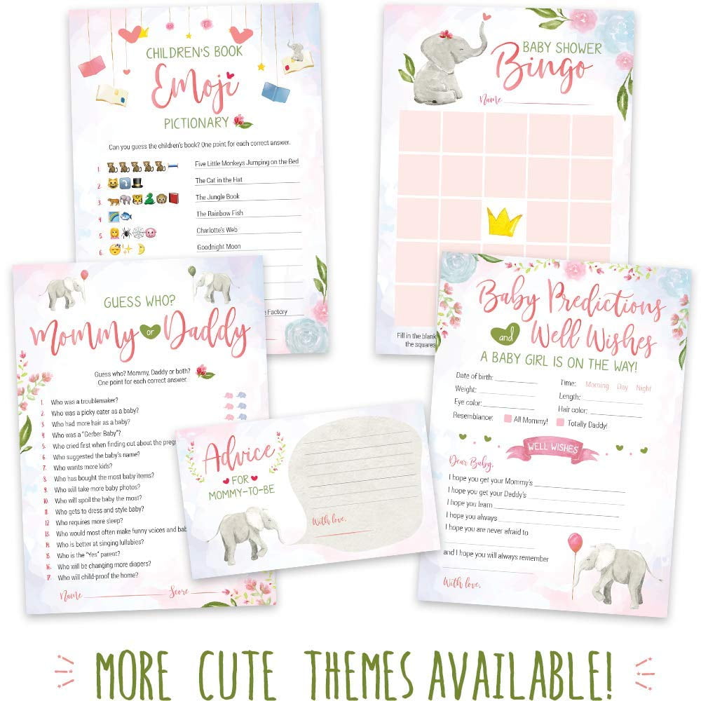 baby girl elephant themed baby shower