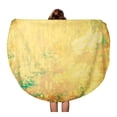 thumbnail image 1 of SIDONKU 60 inch Round Beach Towel Blanket Colorful Solid Yellow Abstract Age Aged Ancient Antique Artistic Travel Circle Circular Towels Mat Tapestry Beach Throw, 1 of 2