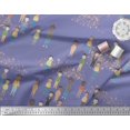 thumbnail image 3 of Soimoi Purple Rayon Crepe Fabric Human Group Print Fabric by the Yard 46 Inch Wide, 3 of 3