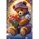 thumbnail image 1 of Pintura de diamante 5D DIY Wdftyju con taladro redondo completo rosas y osos 40x60cm, 1 of 9