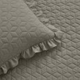 thumbnail image 4 of Lush Decor French Country Geo Ruffle Skirt Textured Tailored Drop Bedspread King, Dark Gray, 3-Pc Set, 4 of 7