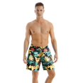 thumbnail image 1 of ITFABS Polka Dot/ Plant Print Swimming Trunks with Drawstring for Men, Boys, 1 of 9