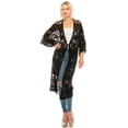 thumbnail image 2 of Long Boho Kimono Crochet Cardigan Lacy Tie Front Black, 2 of 4