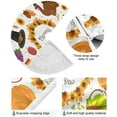 thumbnail image 2 of FMSHPON Thanksgiving Day Harvest Festival Delicious Turkey Pie Vegetables Fruits Pumpkin Pilgrim Hat Autumn Xmas Christmas Tree Skirt Stand Mat for Holiday Party Decoration Indoor Outdoor 48 inches, 2 of 6