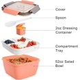 thumbnail image 2 of Mistayd 3 Pack Salad Lunch Container To Go with 3 Compartment Tray, 52 Oz Bento Lunch Box with Spoon, Dressing Cup, Portable Salad Container for Lunch, Salad Toppings, Snacks, Fruit, Three Colors, 2 of 5