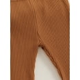 thumbnail image 6 of Bagilaanoe Newborn Baby Girl Flare Pants Solid Color Ribbed Trousers 3M 6M 9M 12M 18M 24M Infant Elastic Waist Fall Bell Bottom Casual Leggings, 6 of 7