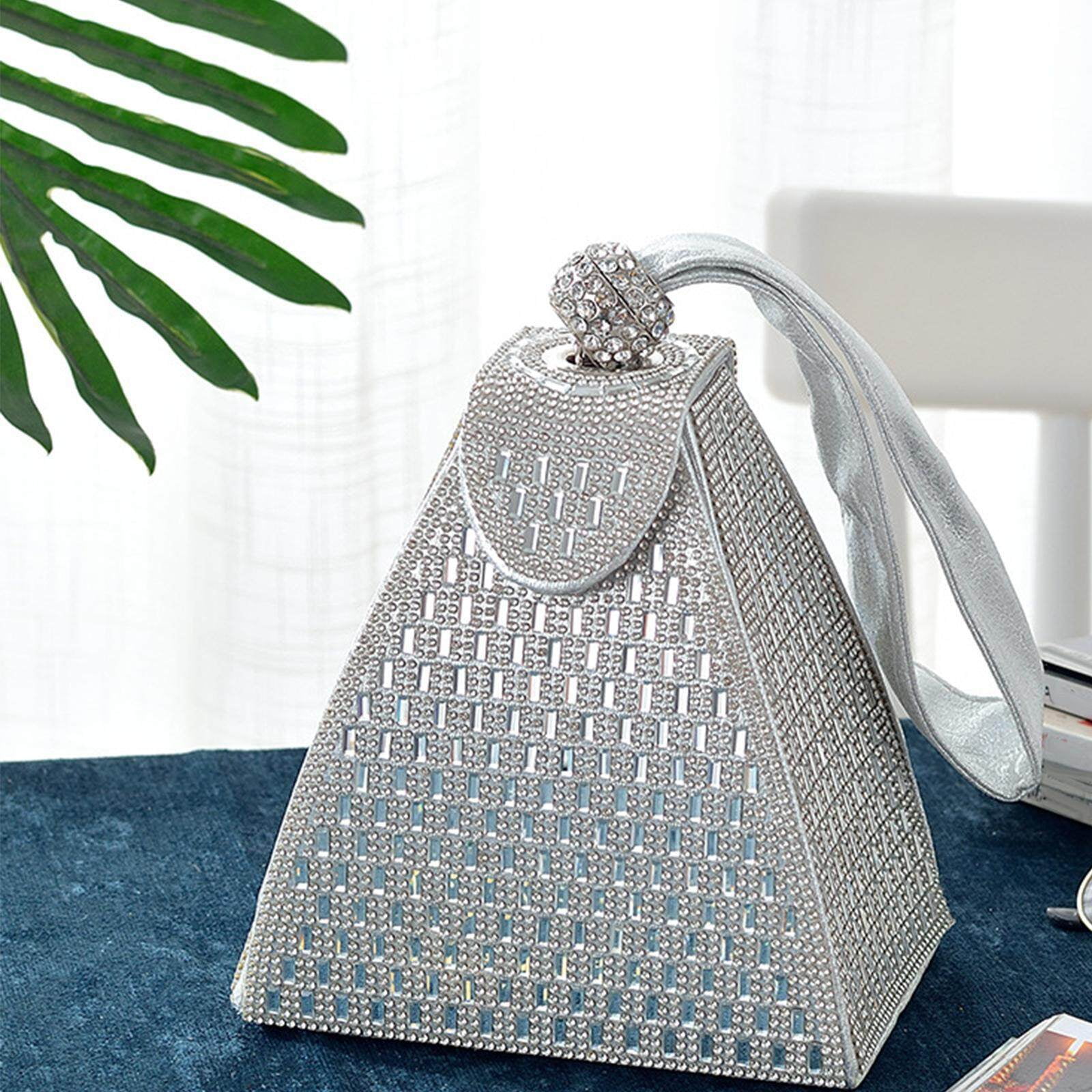 ziyahi Clutch Purse Handbag Ladies Evening Bag Events Bridal Cocktail Party Argent