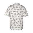 thumbnail image 6 of Wukai Hand Drawn Squirrel Men's Hawaiian Shirt Short Sleeve Casual Button Down Summer Beach Aloha Shirt Tropical Print Holiday Party, 6 of 8