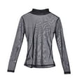 thumbnail image 2 of Nituyy Women's Mock Neck Long Sleeve Mesh Elegant Blouse Tops, 2 of 5