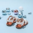 thumbnail image 3 of Girls Sandals Open Toe Summer Strappy Flat Dress Shoes Casual Lightweight Outdoor Beach Shoes White 3 Big Kid, 3 of 5