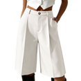 thumbnail image 3 of ManxiVoo Womens High Waist Pleated Shorts Loose Fit with Pockets Straight Casual Work Bottoms, 3 of 6