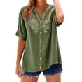 thumbnail image 2 of Womens Summer Tops Short Sleeve Tshirts Shirts V Neck T Shirts Fashion Basic Tops For Woman Casual Tops For Women, 2 of 6