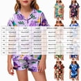 thumbnail image 3 of Cdudpw Halloween Girl Silk Pajamas Sets Ghost Halloween Print Button Up Shirt and Shorts Sleepwear 2 Piece Pjs Outfits(A031-Light Purple), 3 of 5