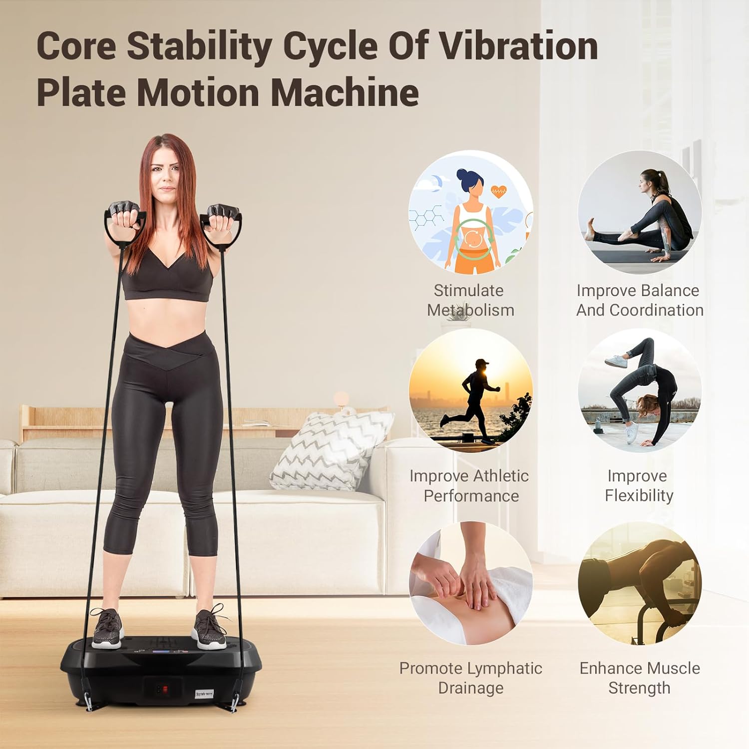 DMBOH Vibration Plate Exercise Machine for Full Body Workout, Fitness, Weight Loss, and Muscle Toning