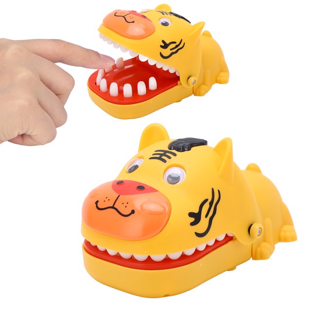 Juguete Para Morderse Los Dientes, Divertido Juego Para Morderse Los Dedos De Dibujos Animados, Seguro, Portátil En Forma De Tigre Para Niños Para Fiestas Navideñas