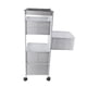 thumbnail image 5 of Estante de Almacenamiento Giratorio Sincero de Metal con Ruedas Cuadrado Blanco 4 Pisos, 5 of 10