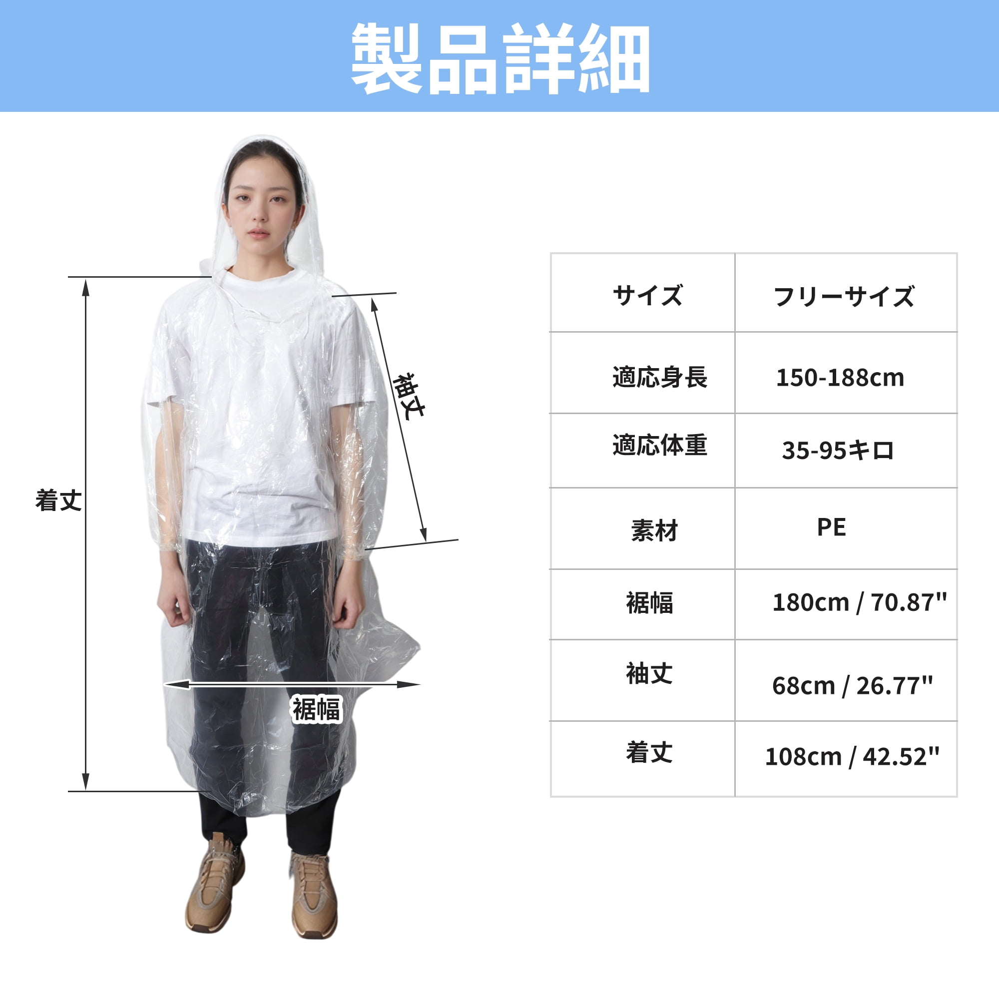 Unique Bargains 5pcs Disposable Rain Ponchos Emergency Raincoats Clear