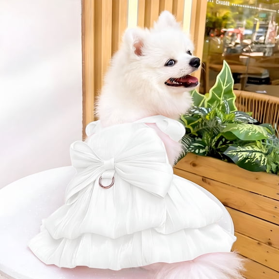 GASTROPOD 2026 New Pet Wedding Dress, Dog Clothes Supplies, Dog Princess Costume with Lace & Bow Decor, Dog Bridesmaid Dress for Summer Party, Dog Wedding Dress